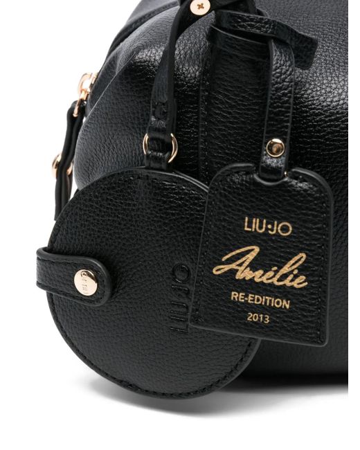 Bolso shopper con charm y asa redonda Liu Jo de color Black