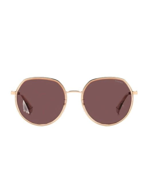 Polaroid Purple Round-Frame Sunglasses