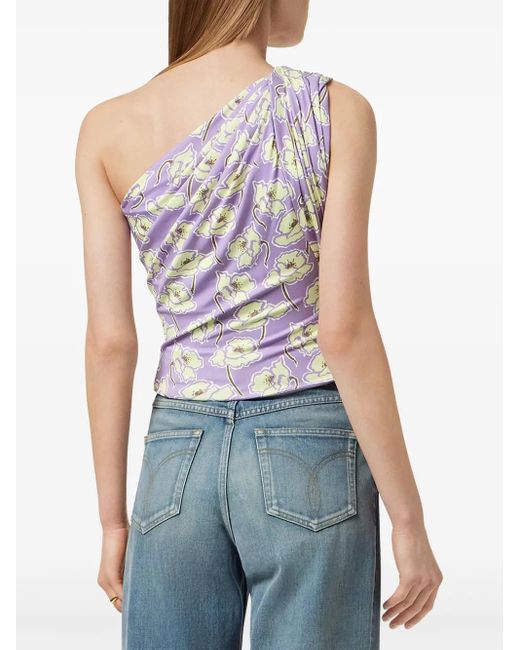 Versace Purple One-Shoulder Lilac Top