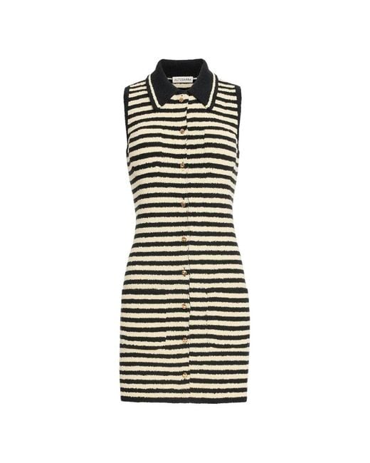 Altuzarra White Mamie Striped Knit Button-Front Mini Polo Dress