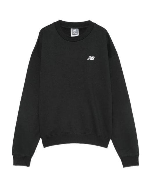 Felpa Girocollo Con Ricamo di New Balance in Black