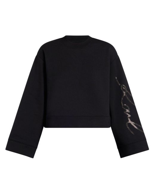 Karl Lagerfeld Black Logo-embroidered Sweatshirt