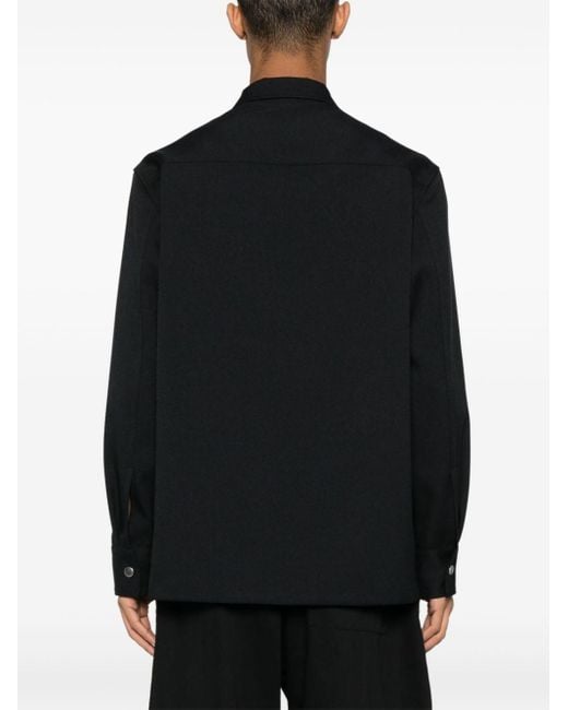 Giacca-camicia con zip di Jil Sander in Black da Uomo