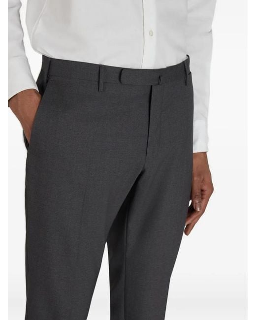 Incotex Gray Wool Tapered Trousers for men