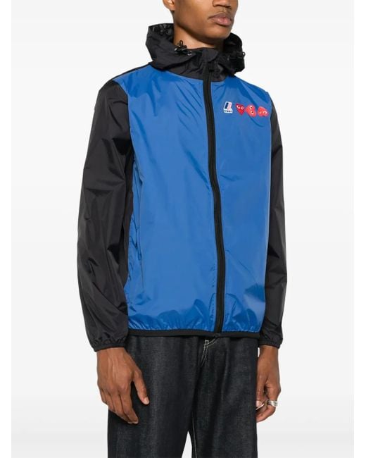COMME DES GARÇONS PLAY Blue X K-Way Claude Hooded Jacket