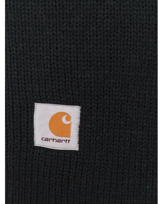 Carhartt Black Ribbed-Knit Logo-Patch Balaclava for men