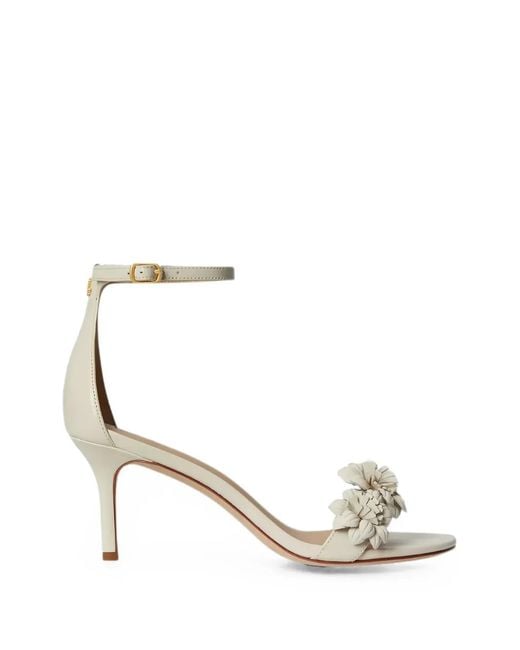 Ralph Lauren Metallic Allie Floral-Appliqué Sandals