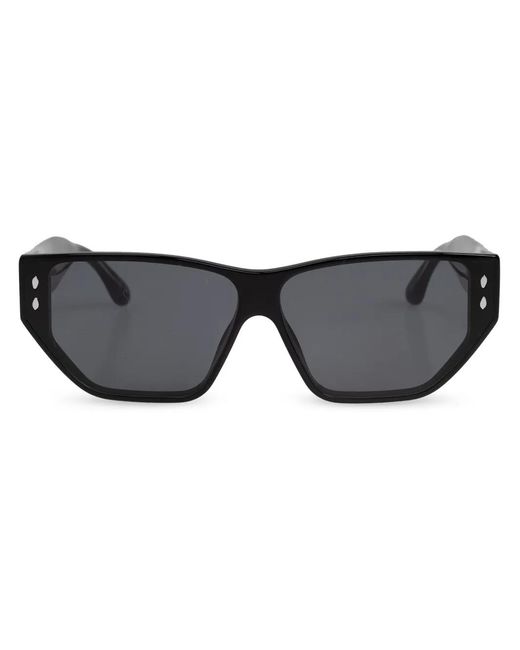 Isabel Marant Black Geometric-Frame Sunglasses