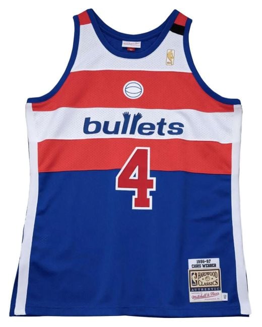 メンズ Mitchell & Ness Nba Washington Bulles 96-97 Chris Webber Authentic トップ Blue