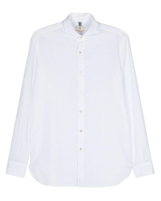Chemise à manches longues Luigi Borrelli Napoli pour homme en coloris White