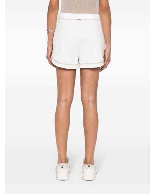 Shorts con cuciture a contrasto di Herno in White