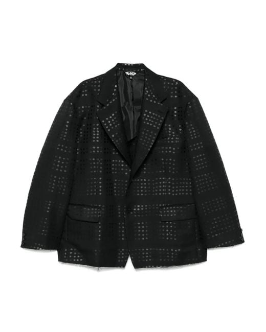 COMME DES GARÇON BLACK Black Polka Dot-Print Blazer