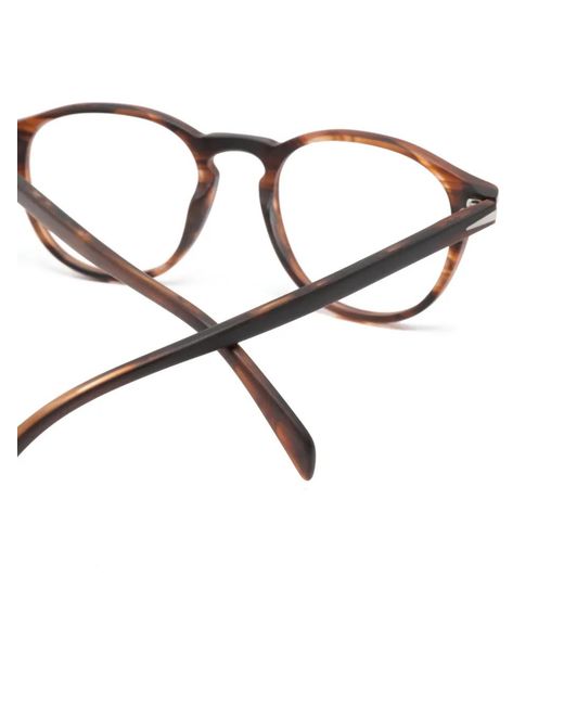 David Beckham Brown Round-Frame Tortoiseshell-Effect Glasses