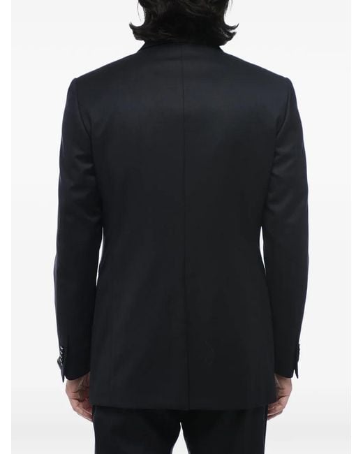 Corneliani Blue Shawl-Lapel Single-Breasted Suit Jacket for men