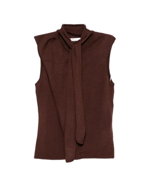Lemaire Brown Sleeveless Top