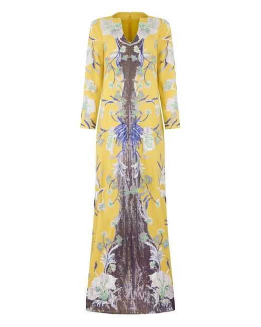Valentino Garavani White Sequin-Embellished Maxi Dress