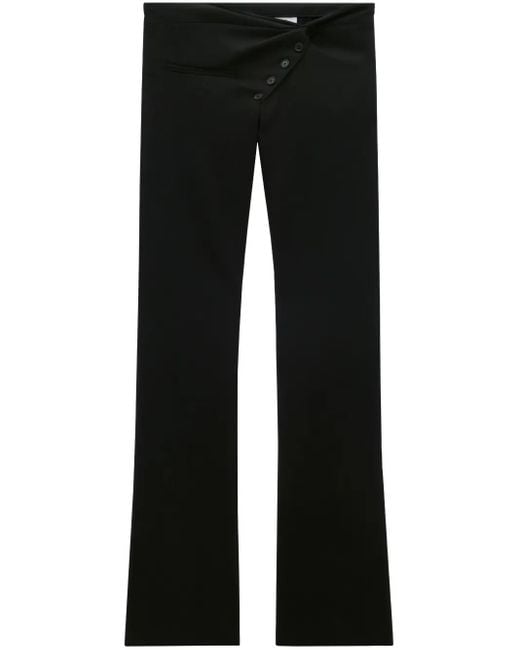 Courreges Black Twist-Front Bootcut Wool Trousers