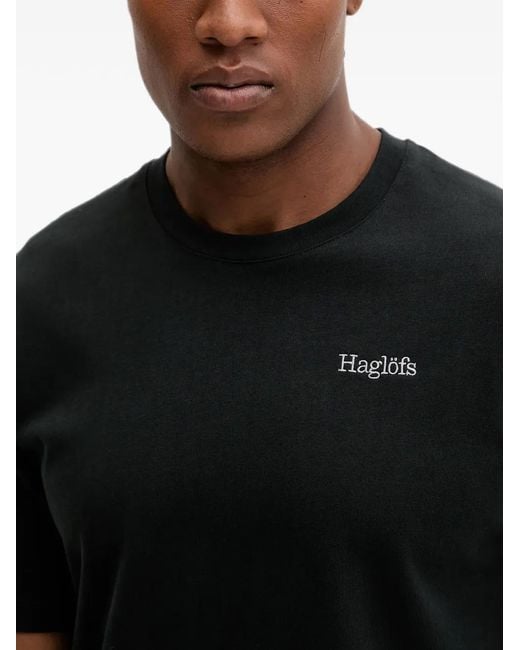 Haglöfs Black Logo-Embroidered T-Shirt for men