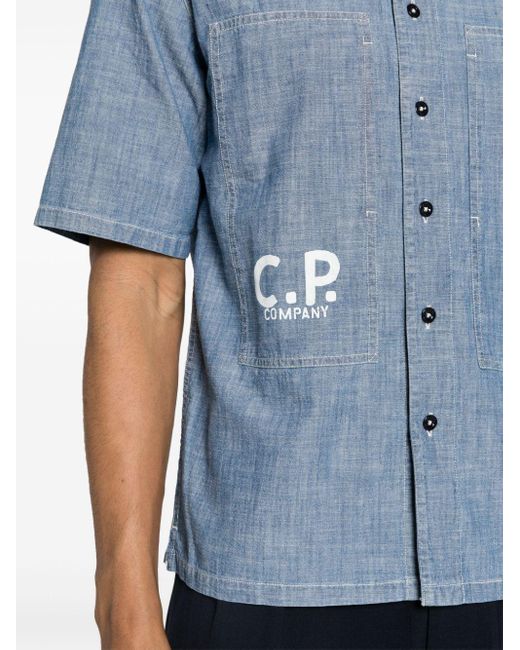 | Camicia stampa logo | male | BLU | L di C P Company in Blue da Uomo
