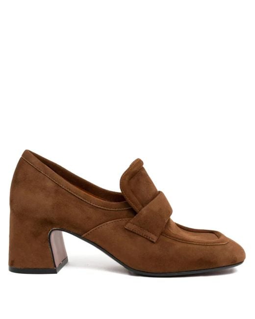 Mara Bini Brown 60Mm Strap-Detail Loafers