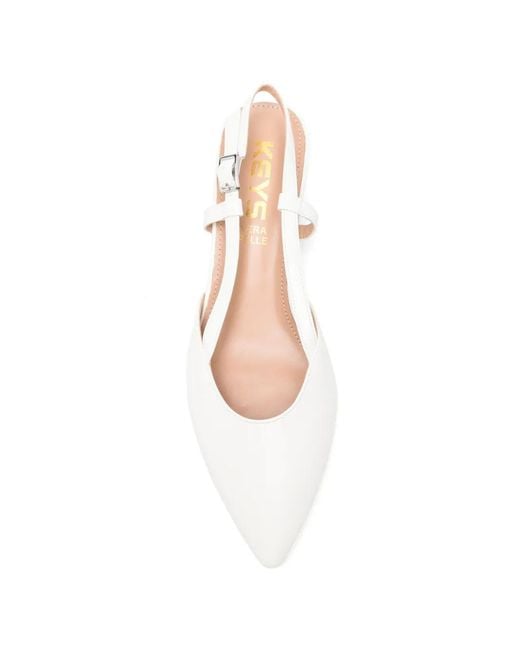 Keys White Spitze Slingback-Pumps