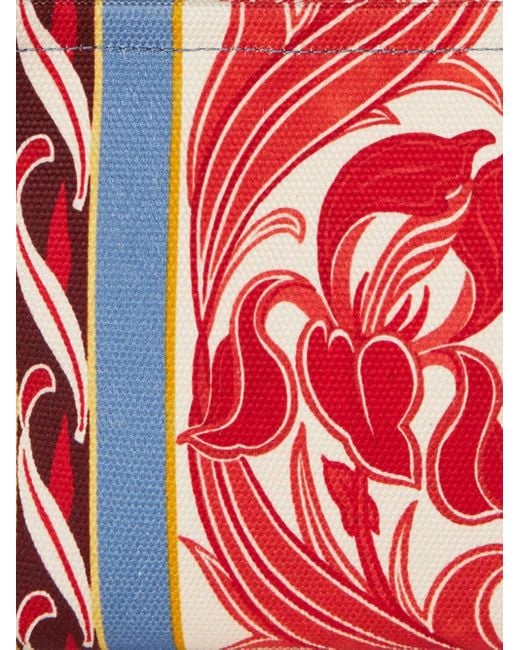 Etro White Canvas-Clutch Mit Abstraktem Print
