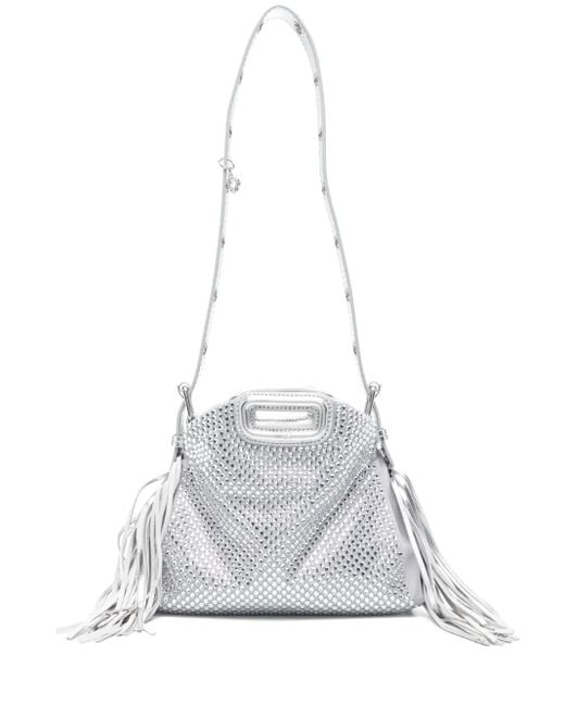 Maje White Mini Miss M Rhinestone Bag