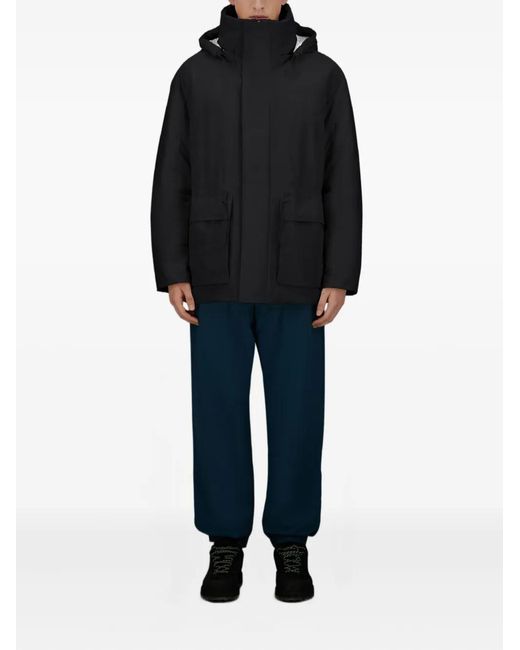 Herno Black Hooded Flap-Pocket Jacket for men