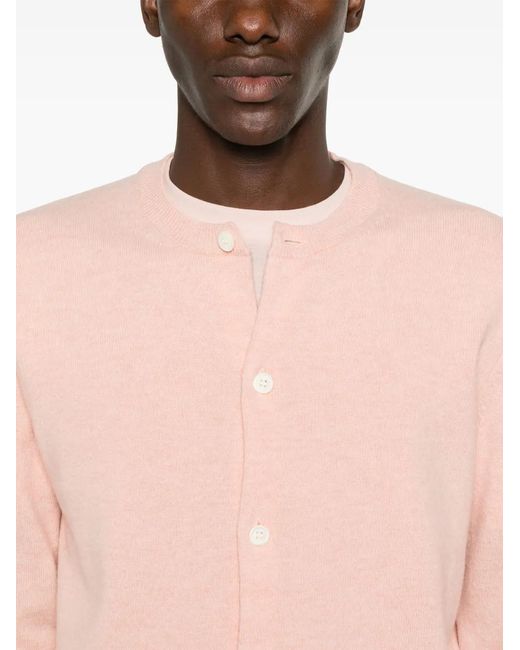 COMME DES GARÇONS PLAY Pink Marl Knit Red Heart Cardigan