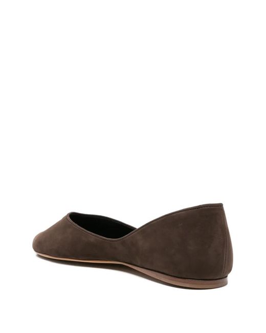 Jude Brown Open-Toe Ballet Flats