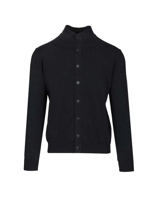 Al Duca D'aosta Blue High-Neck Button-Up Cardigan for men