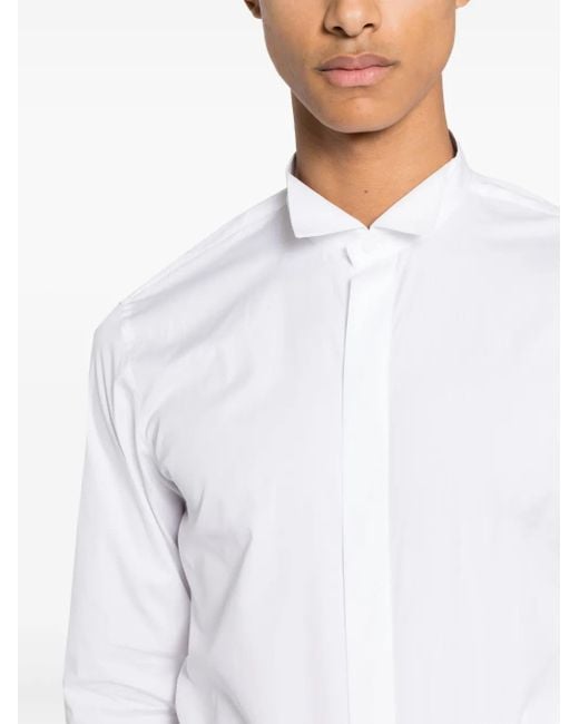 Fursac White Poplin Cotton Shirt for men