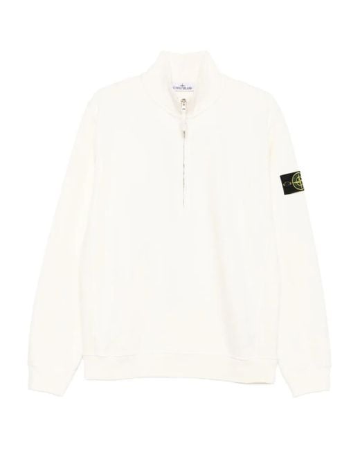 Stone Island Sweatshirt mit Logo-Patch in White für Herren