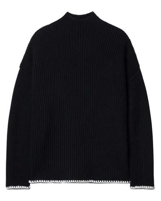 Off-White c/o Virgil Abloh Black Logo-Embroidered Jumper