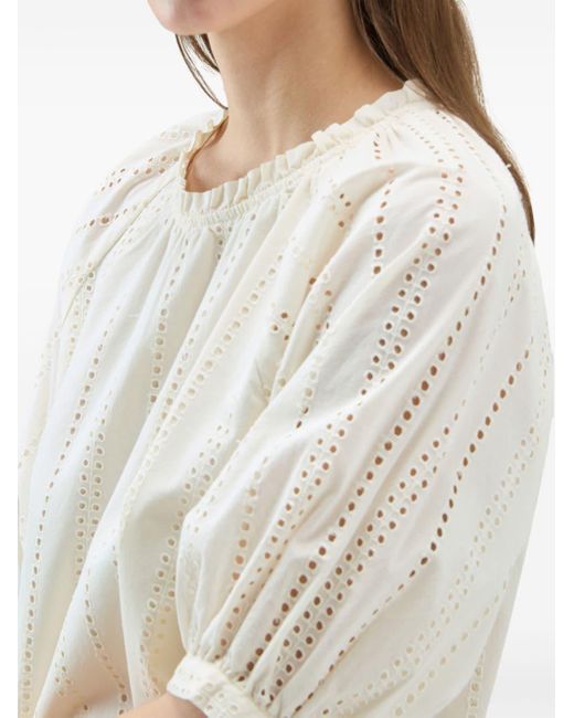 Blusa con bordado inglés Woolrich de color White