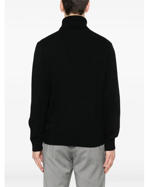 Kangra Black Roll-Neck Sweater for men