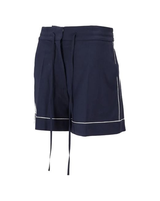 P.A.R.O.S.H. Blue Drawstring Trim-Detail Shorts