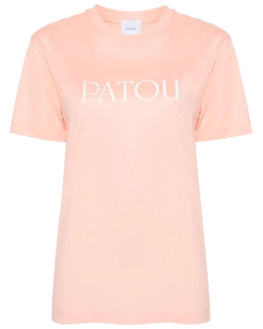 Patou Pink T-Shirt Aus Bio-Baumwolle Mit Logo-Print