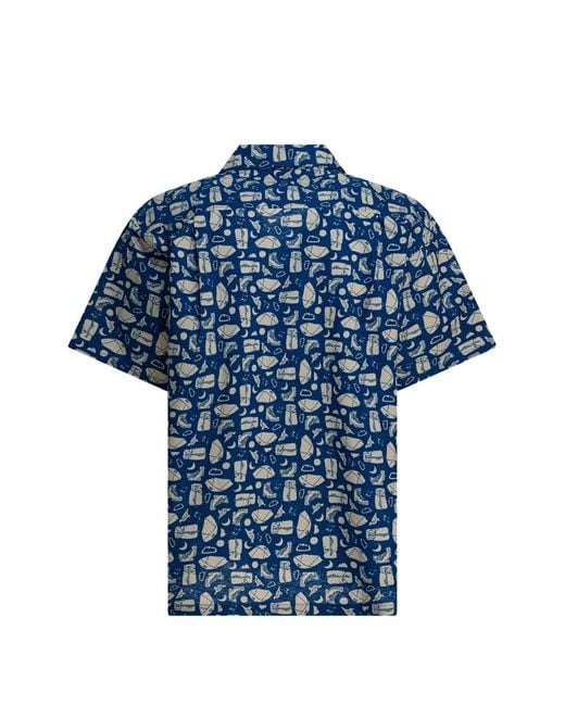 Montbell Blue Buttoned Pattern Shirt for men