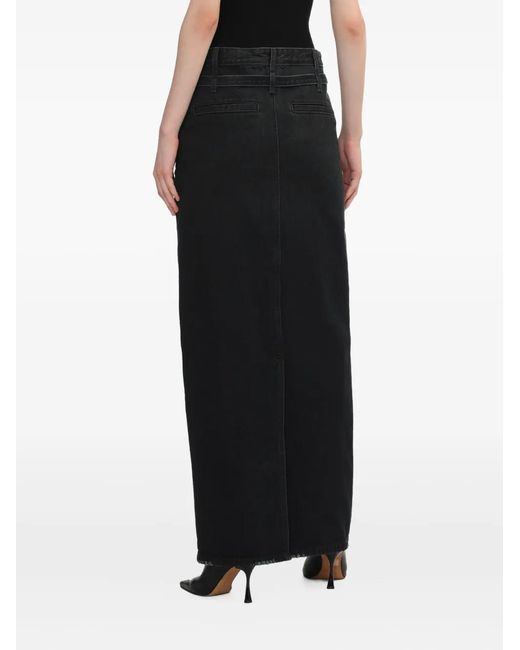 Low Classic Black Tie-Detail Maxi Skirt