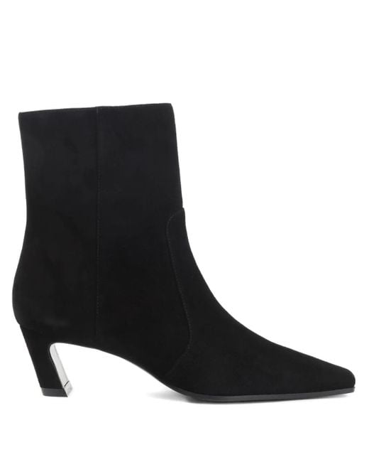 Botas con cremallera y tacón de 50 mm Stuart Weitzman de color Black
