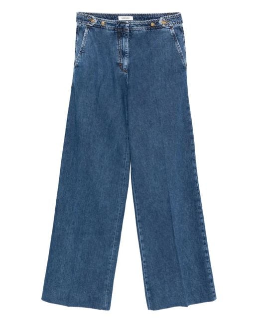 Sandro Blue Button-Fastening Jeans