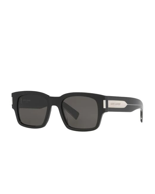 Saint Laurent Gray Rectangle Logo Sunglasses for men
