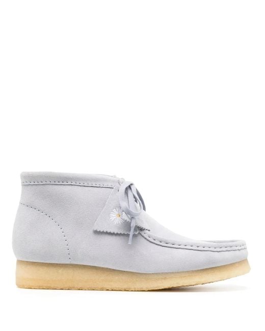 Clarks White Wallabee Suede Desert Boots for men