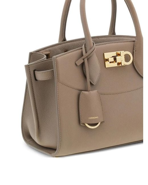 Ferragamo Natural New Studio Soft Bag (M)