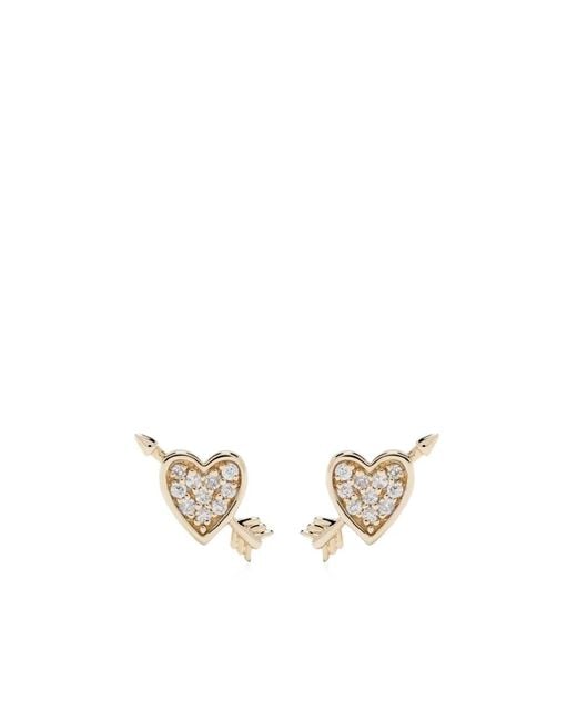 Adina Reyter White 14Kt Heart And Arrow Diamond Stud Earrings