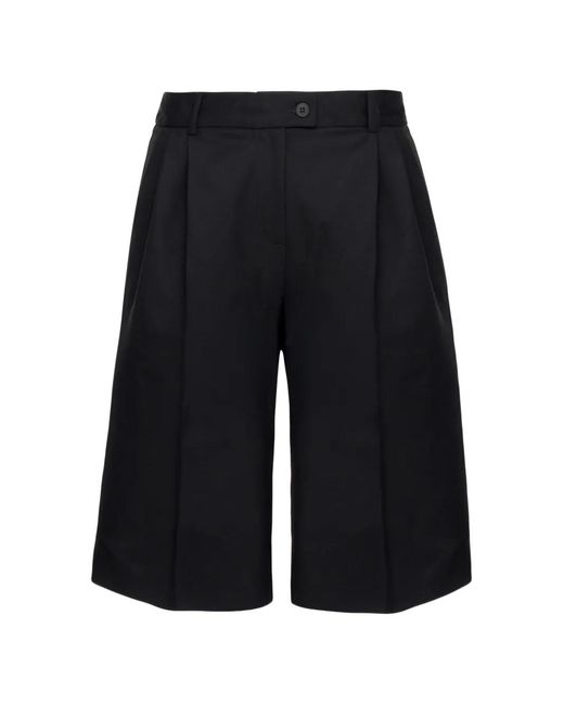 MEDEA Blue Pleated High-Waisted Shorts