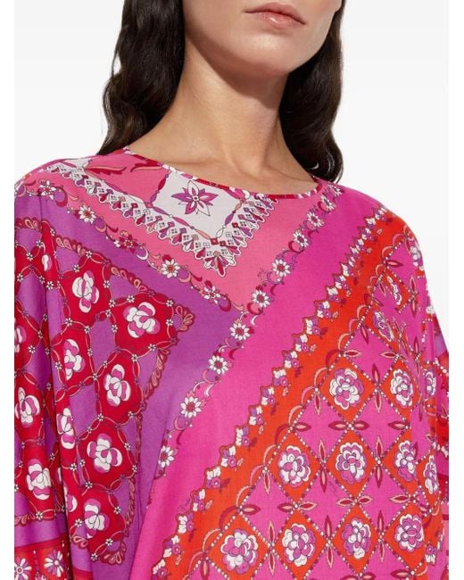 Emilio Pucci Red Festa-Print Kaftan