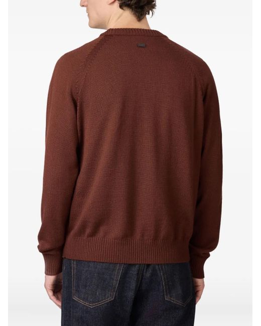 Tod's Brown Raglan-Sleeve Crew-Neck Sweater for men