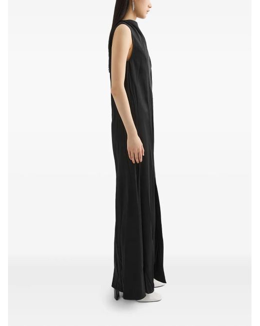 Jil Sander Black Satin Maxi Dress